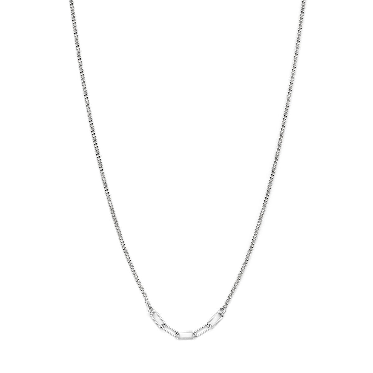 Collier en argent rhodié en argent 925 avec maillons doubles.
