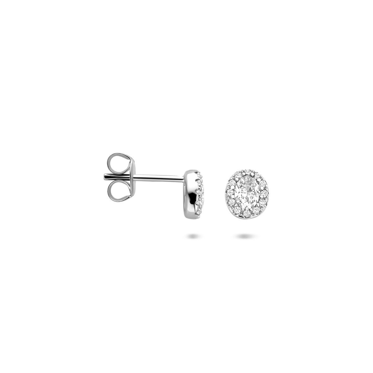 Puces d'oreilles en argent 925 rhodiées avec zircone