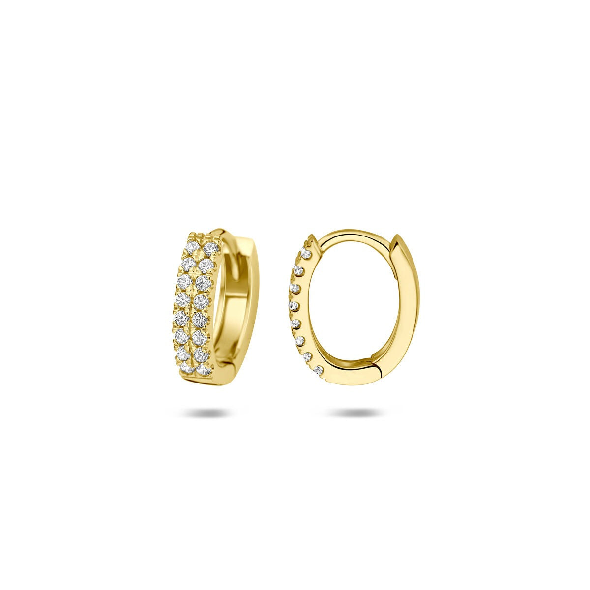 Créoles en or jaune 14k avec zircone