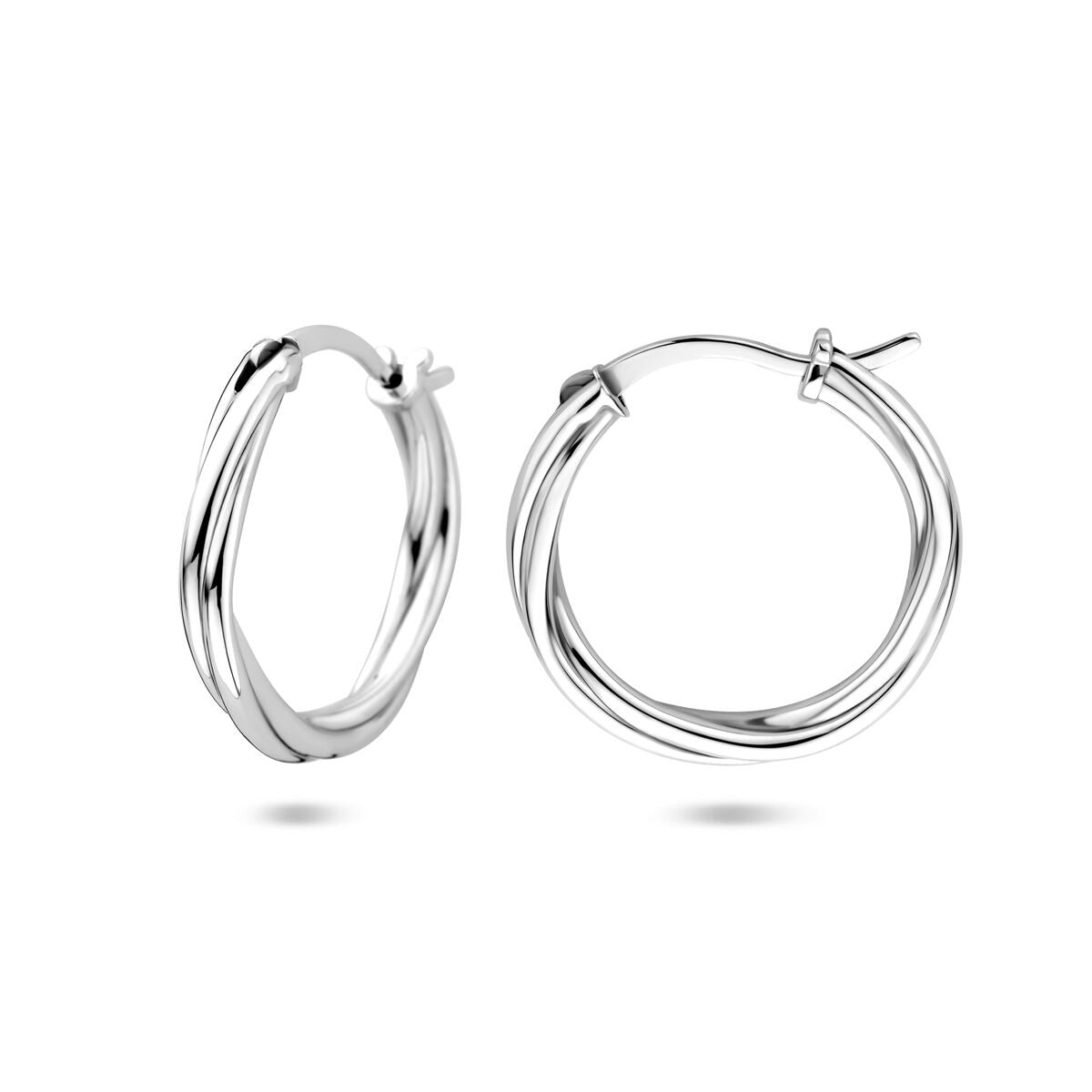 Créoles en argent torsadées – rhodiées argent 925 19 mm