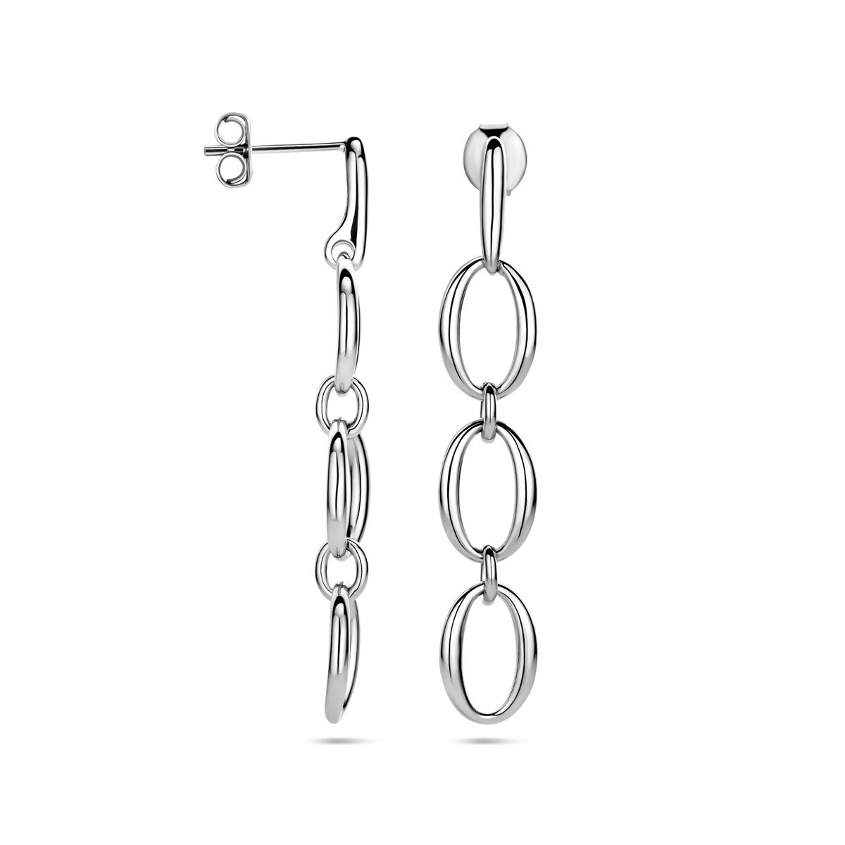 Boucles d'oreilles argent rhodiées 45mm