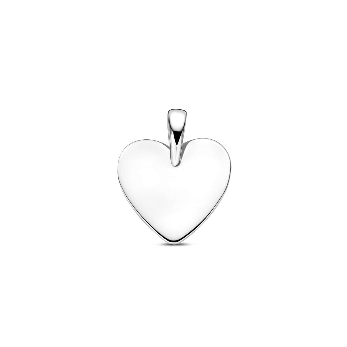 pendentif en forme de cœur en argent rhodié de 18 mm.