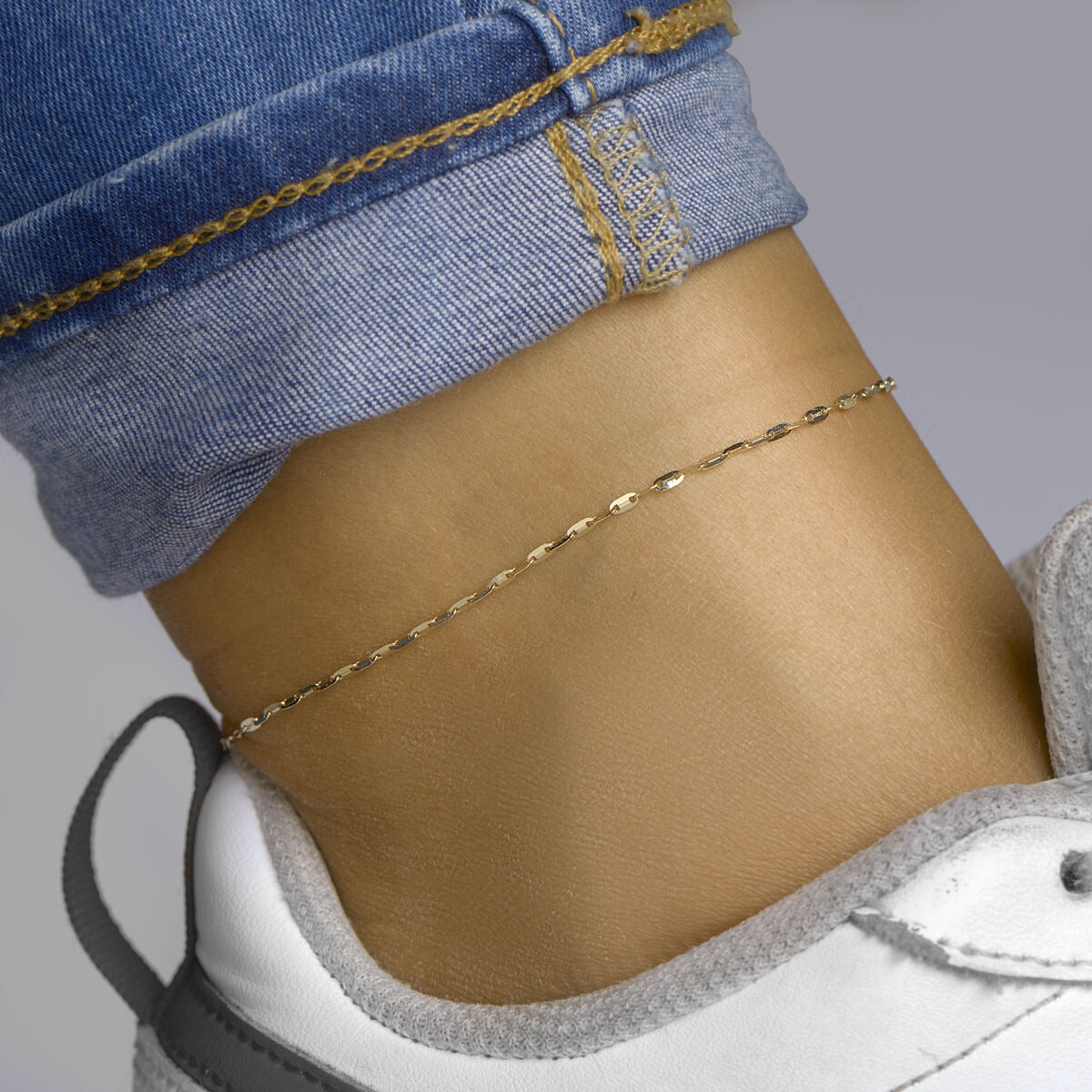 Bracelet de cheville pour femme – 14k or jaune