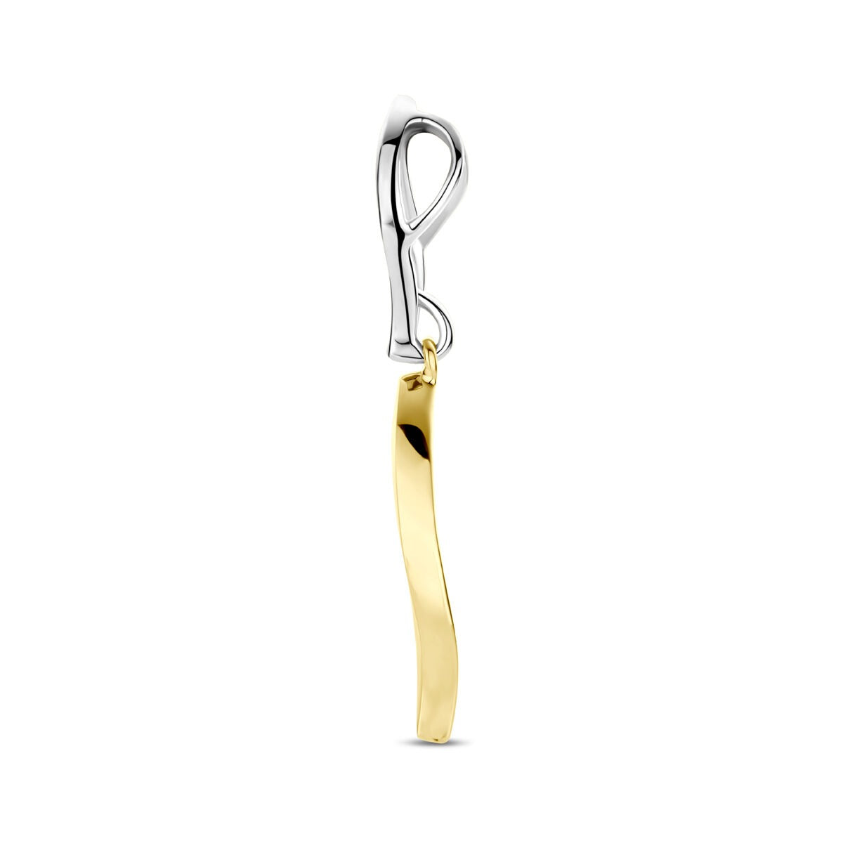 pendentif poli/mat diamant 0.09ct h si 31 mm or bicolore jaune/blanc