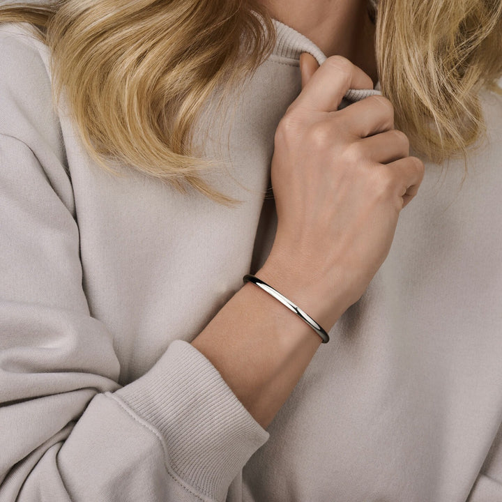 Gerhodineerde 925 zilveren bangle