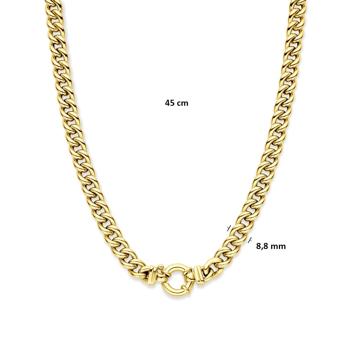 Collier gourmette en or – 14k, 9 mm