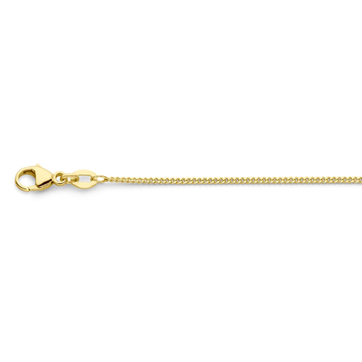 Collier gourmette en or 18 carats de 45 cm avec fermoir.
