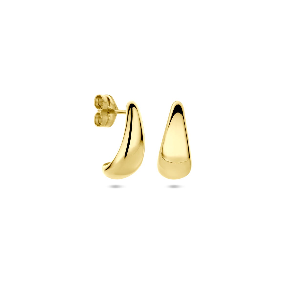 créoles en or jaune 14k pour femme – forme goutte 13 mm