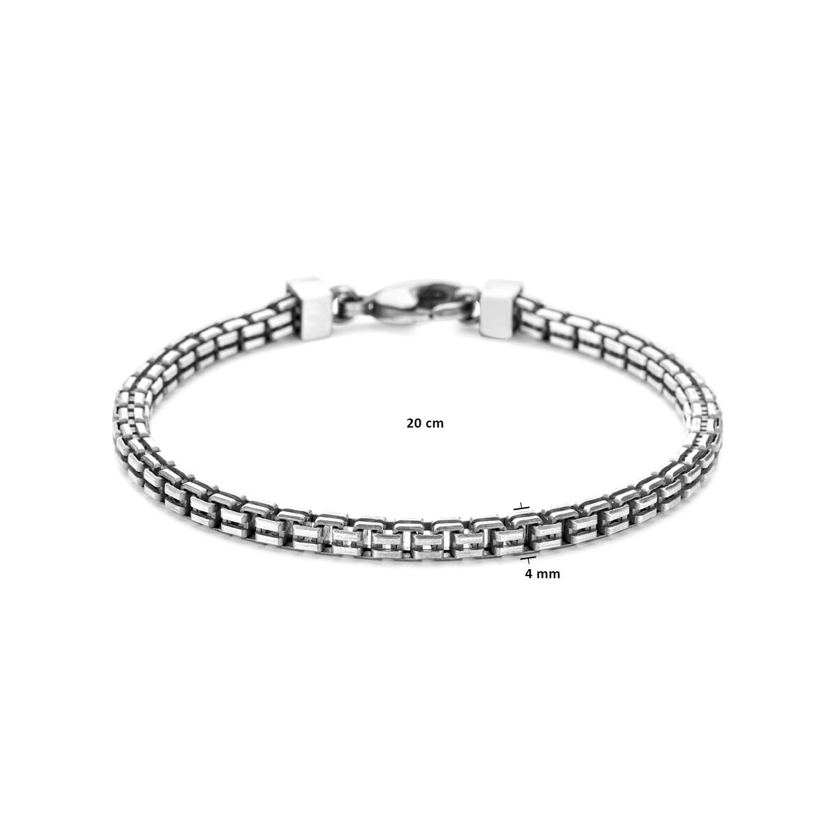 bracelet oxi mat 20 cm argent oxydé