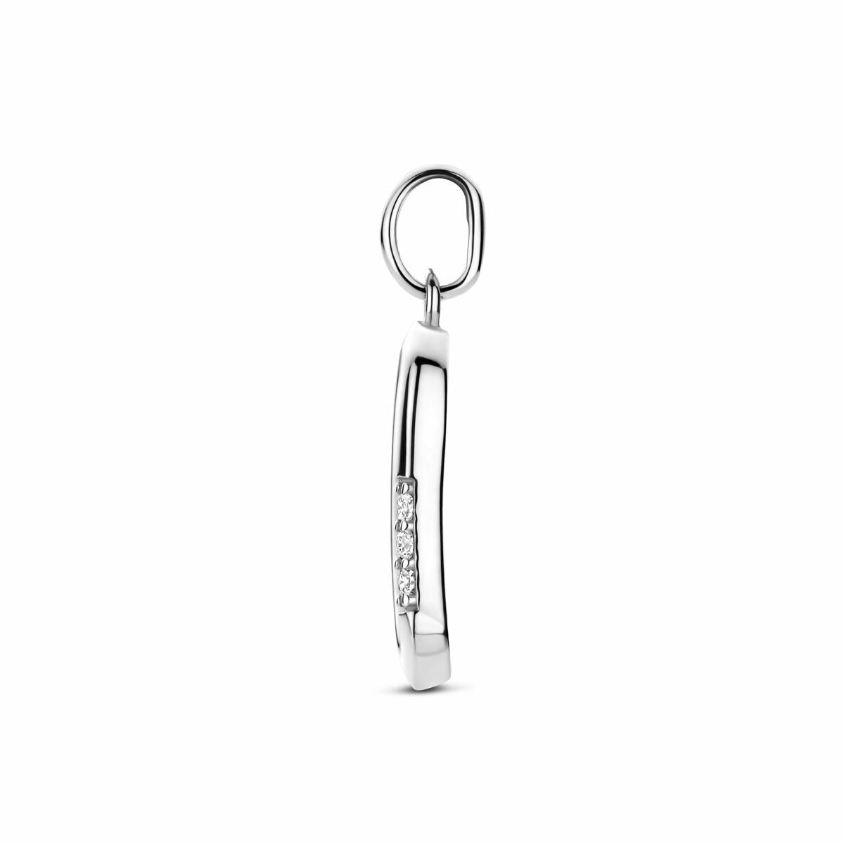 Pendentif en argent avec zircone en sertissage entourage 20 mm