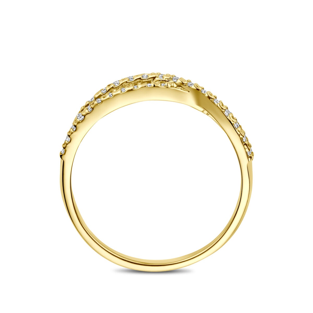Bague en or jaune 14k avec diamant cultivé en laboratoire