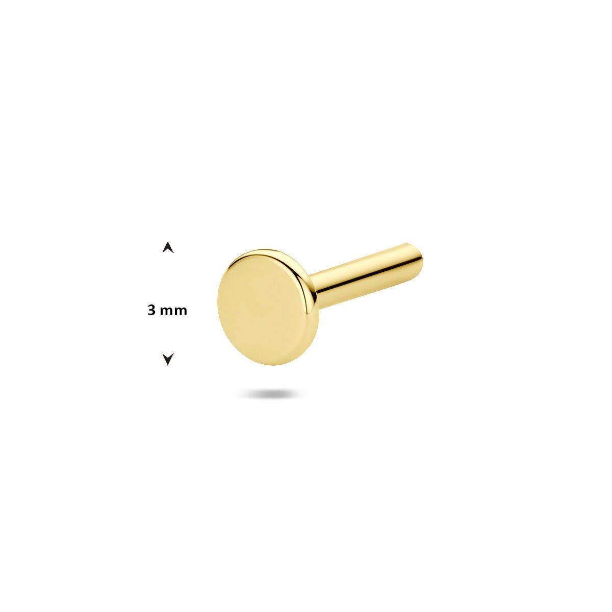 stift de remplacement en or jaune 14k pour piercings à dos plat