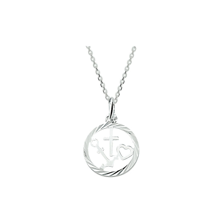 Zilveren ketting met geloof, hoop en liefde hanger – anker schakel