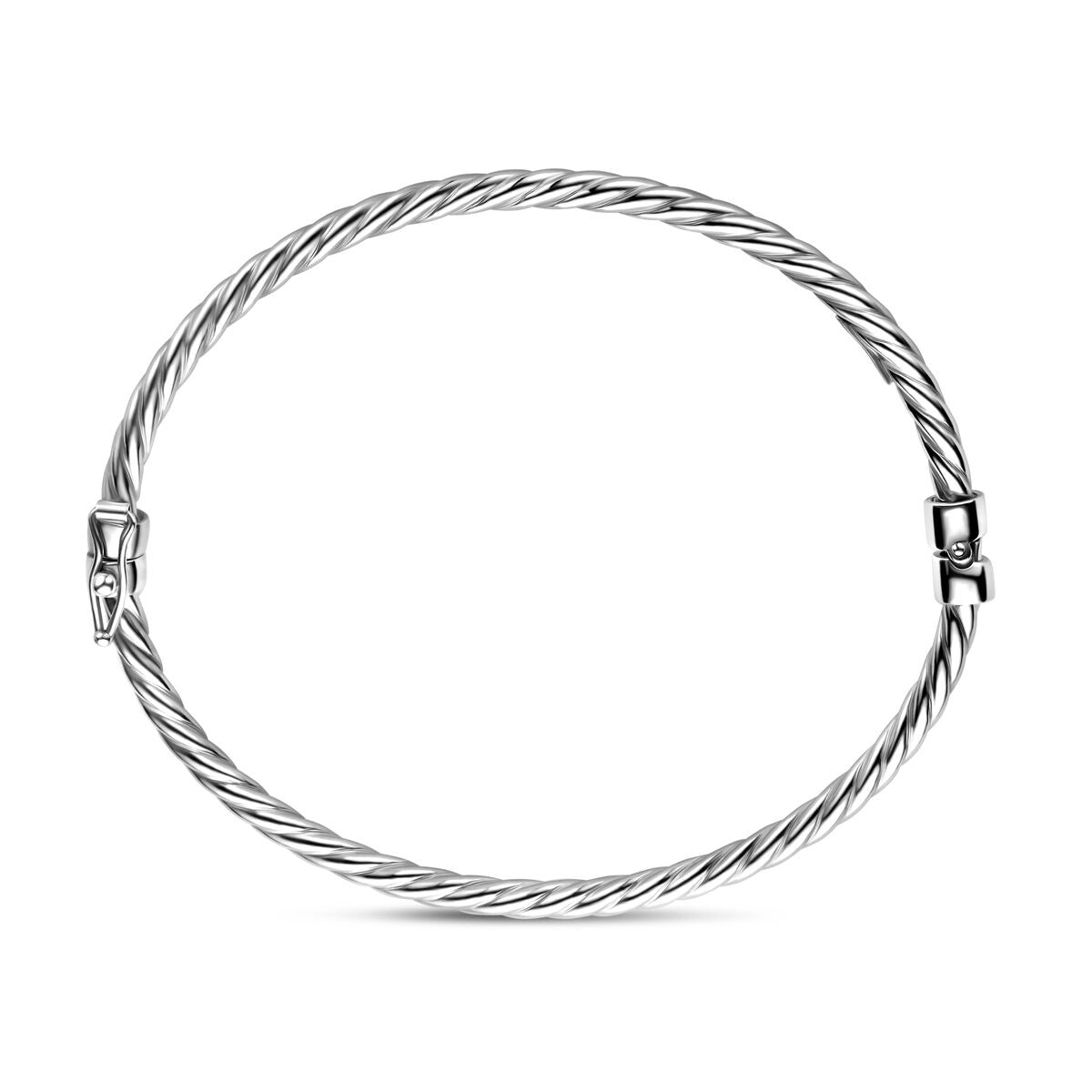 Bracelet bangle en argent torsadé – rhodié 925