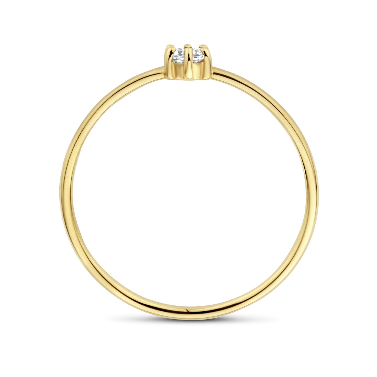 bague en or jaune 14k avec aquamarine – taillé en brillant