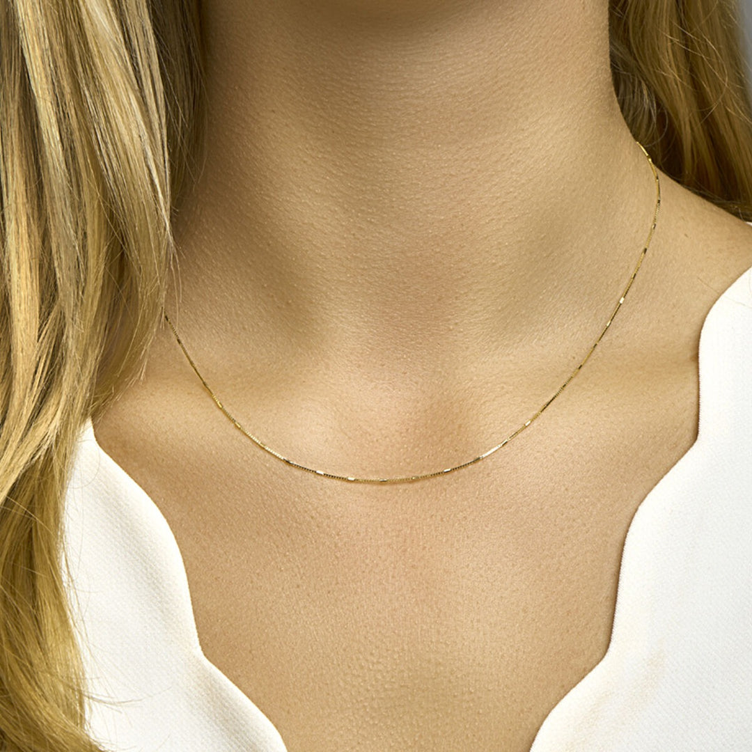 Gouden venetiaans collier met staafjes – 14k