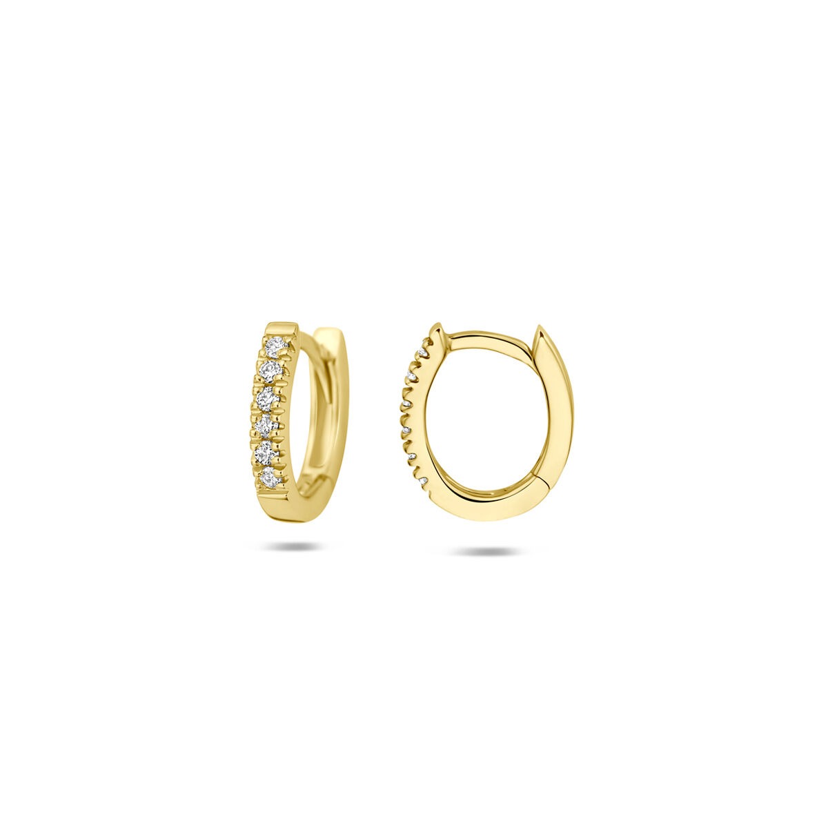 Créoles en or jaune 14k avec diamant cultivé en laboratoire