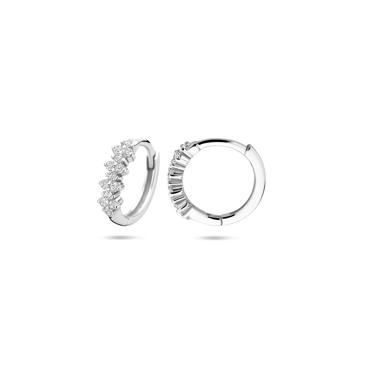 Créoles en argent avec zircone – rhodié argent 925