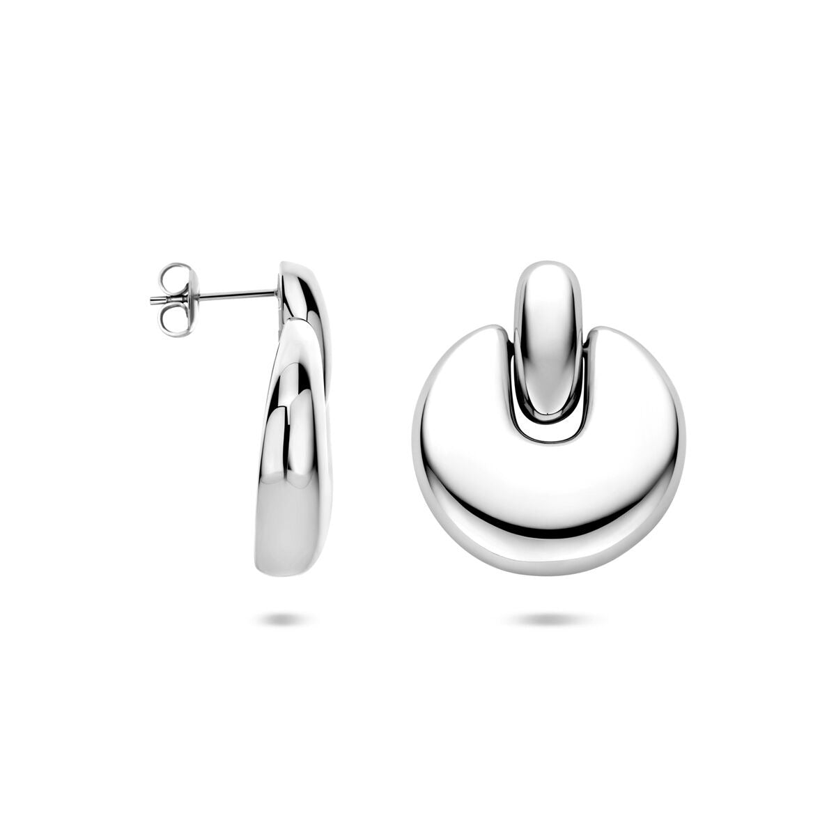 Boucles d'oreilles en acier pour femme couleur argent 29,5 mm