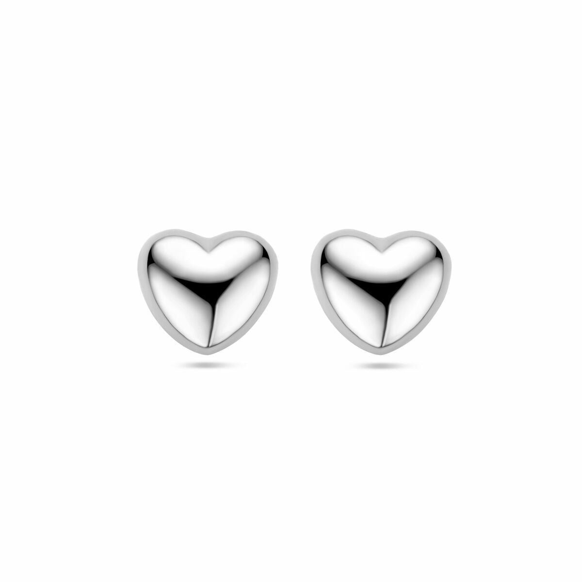 Puces d'oreilles en argent en forme de cœur – rhodié argent 925