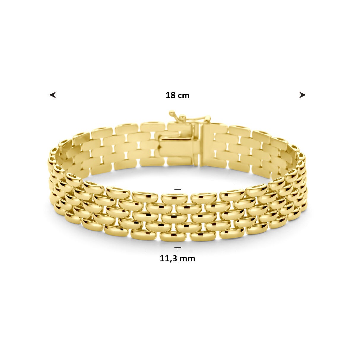 bracelet en or jaune 14k à mailles panthère – bracelet pour femme