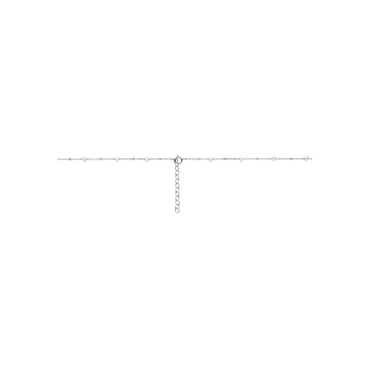 Collier en argent 925 rhodié avec perles