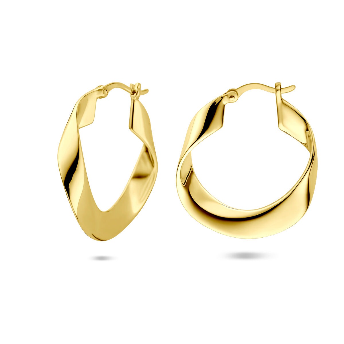 Créoles en argent plaqué or – argent 925 avec finition couleur or jaune 25 mm