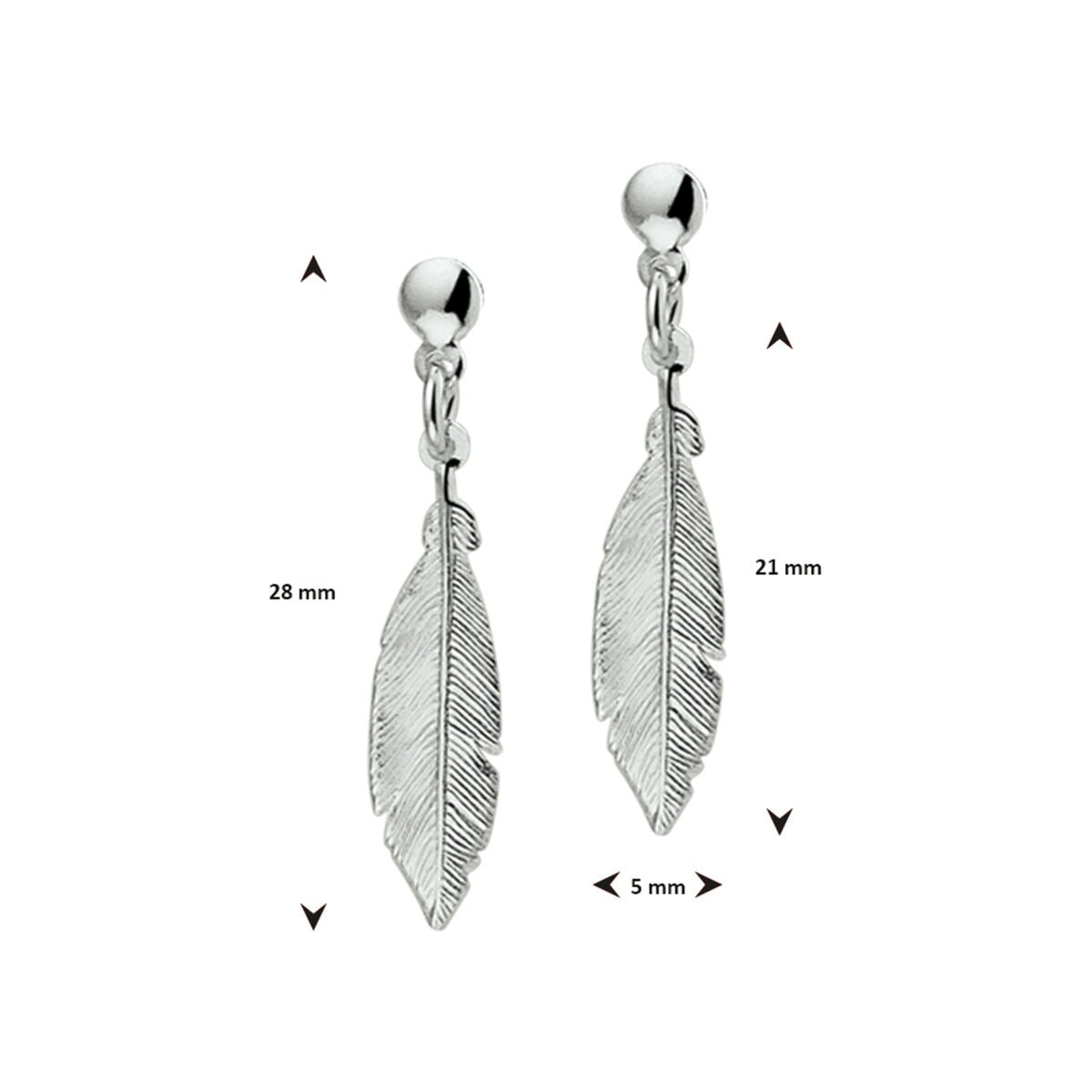 Boucles d'oreilles en argent avec ressort – rhodiées 925
