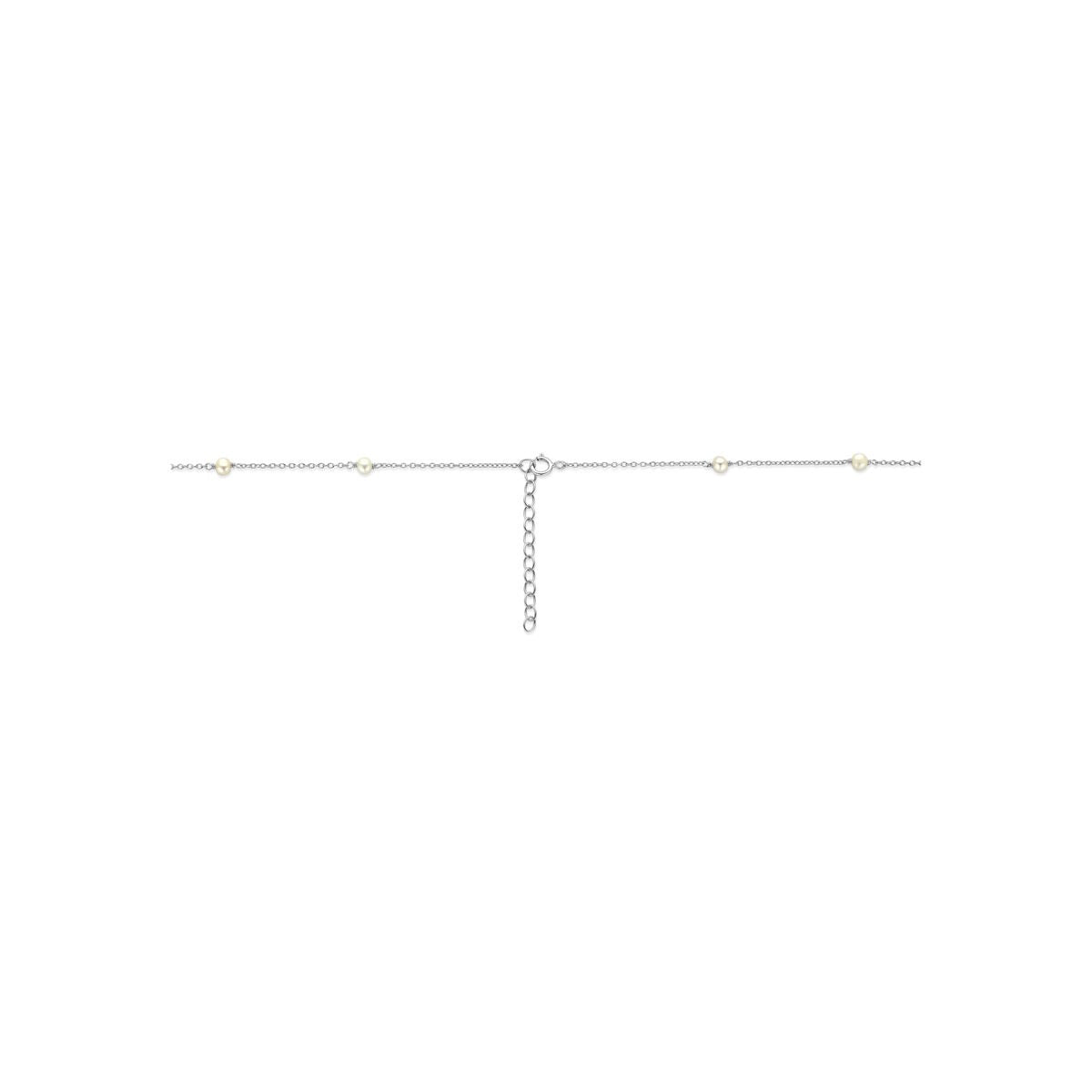 Collier en argent 925 rhodié avec perles