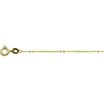 Chaîne en or jaune 9 carats, maillon ancre de 1 mm, longueur de 45 cm.
