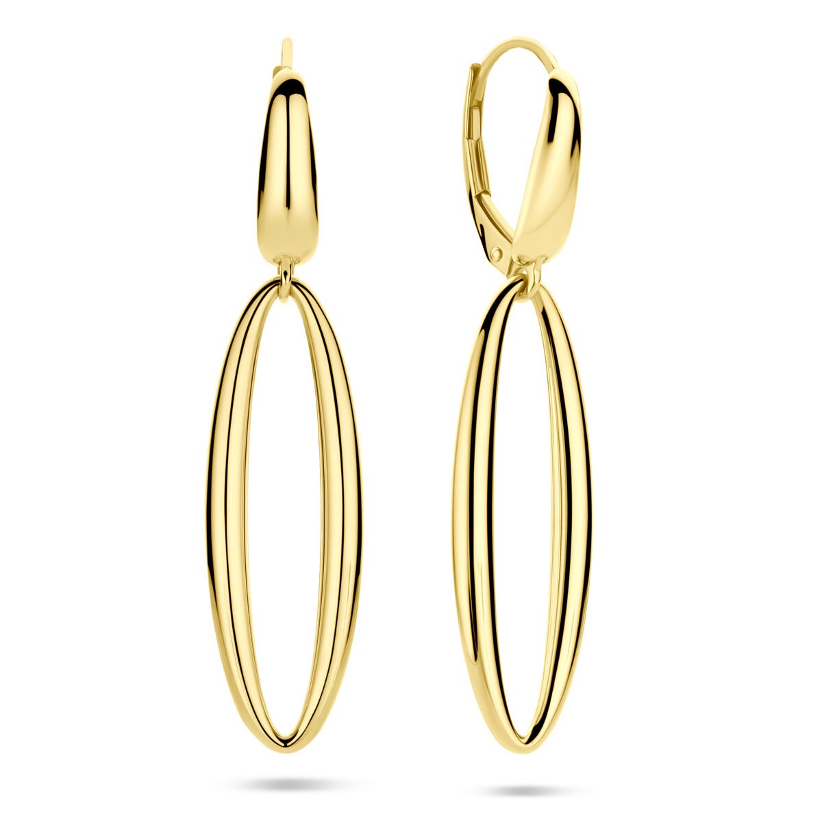 Boucles d'oreilles pour femme – 14k or jaune 42 mm long