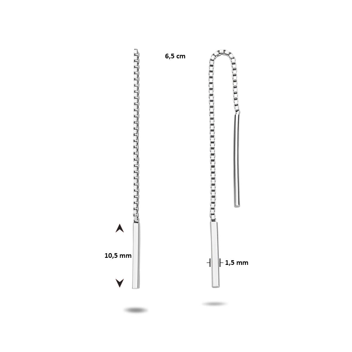 Boucles d'oreilles en argent avec barres