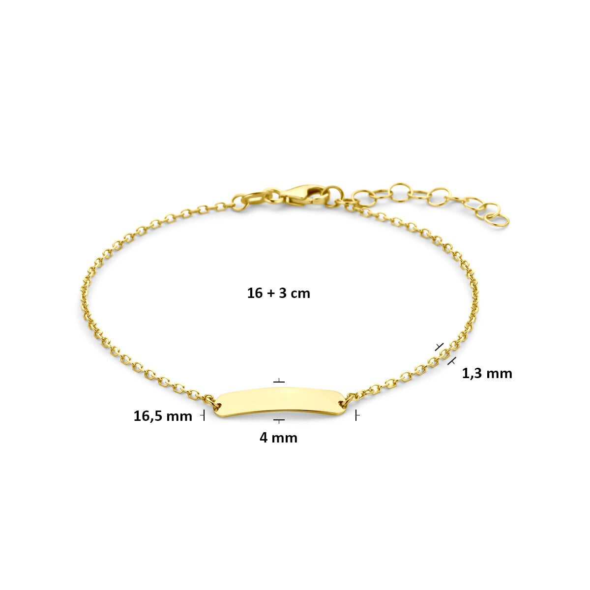 bracelet en or jaune à graver