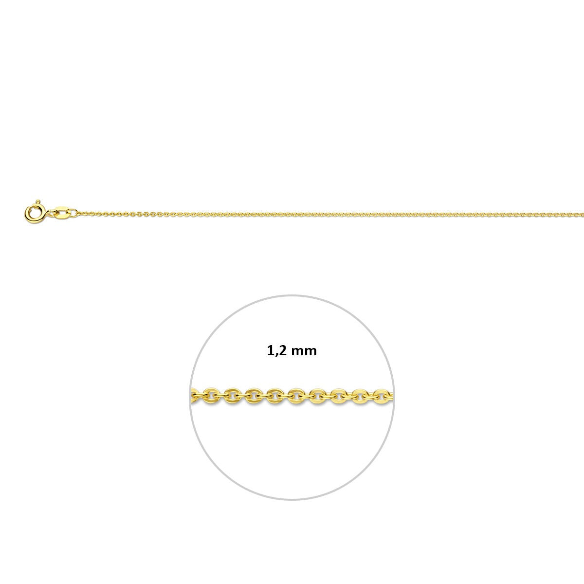 Collier en or 9k sans pendentif ancre