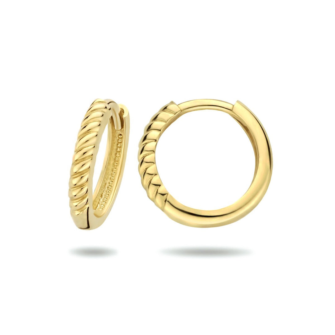 Zilveren oorring met zirkonia – 16 mm (per stuk)