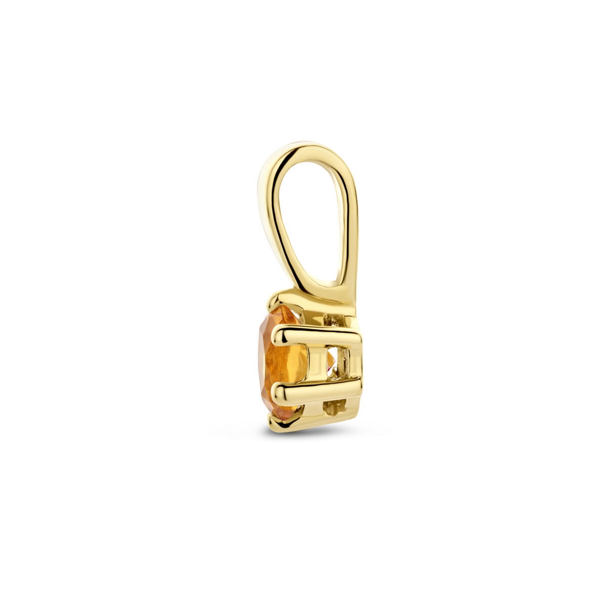 pendentif en or jaune 14k avec citrine – bijou de naissance