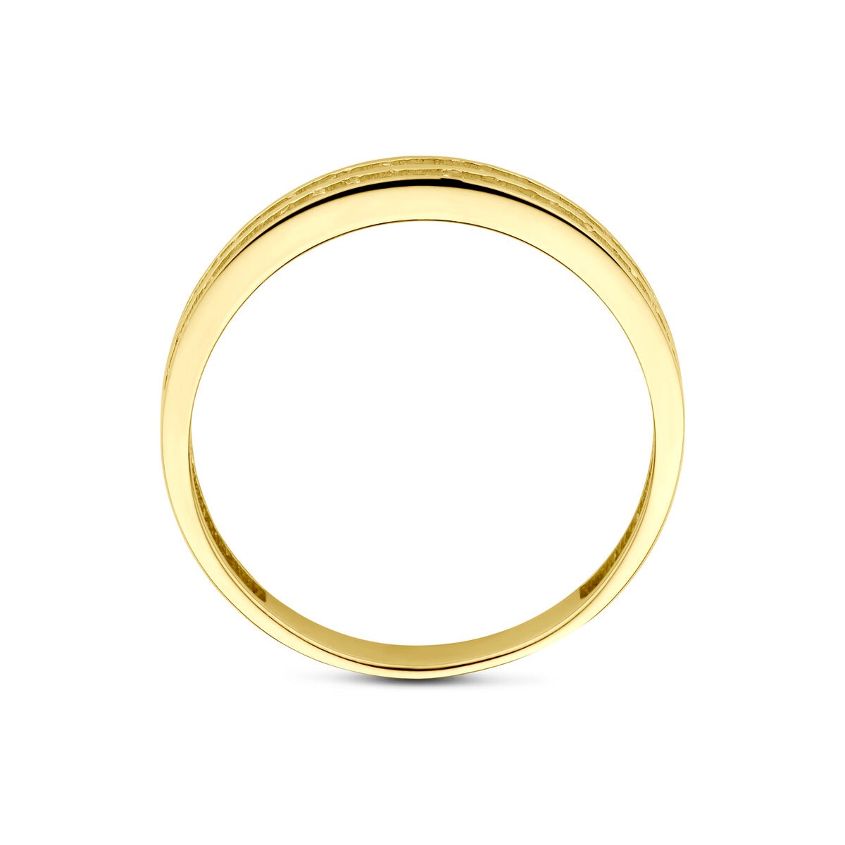 Bague en or jaune 14k avec zircone – alliance sertie, 3.5 mm de large
