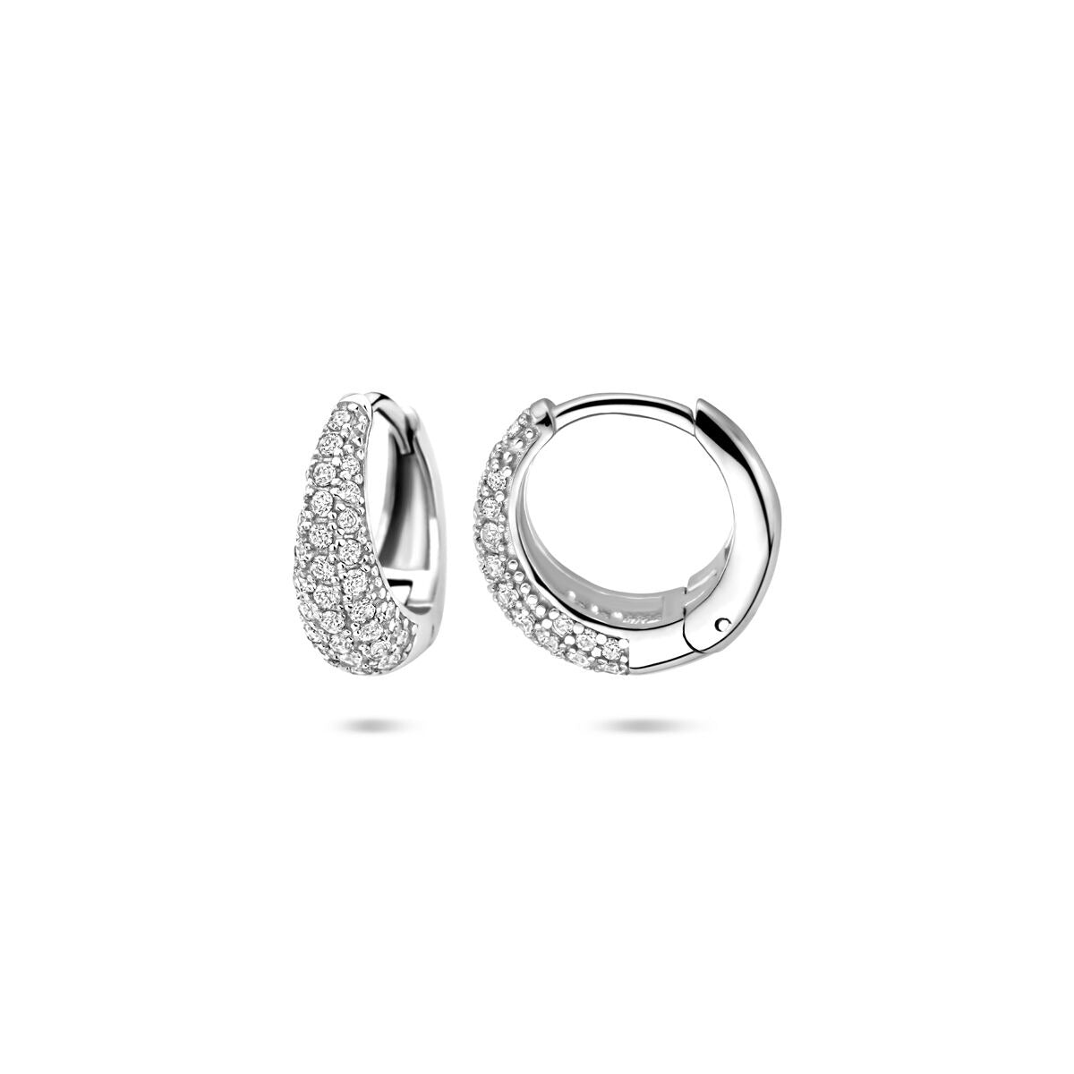 Créoles rhodiées en argent 925 avec zircone