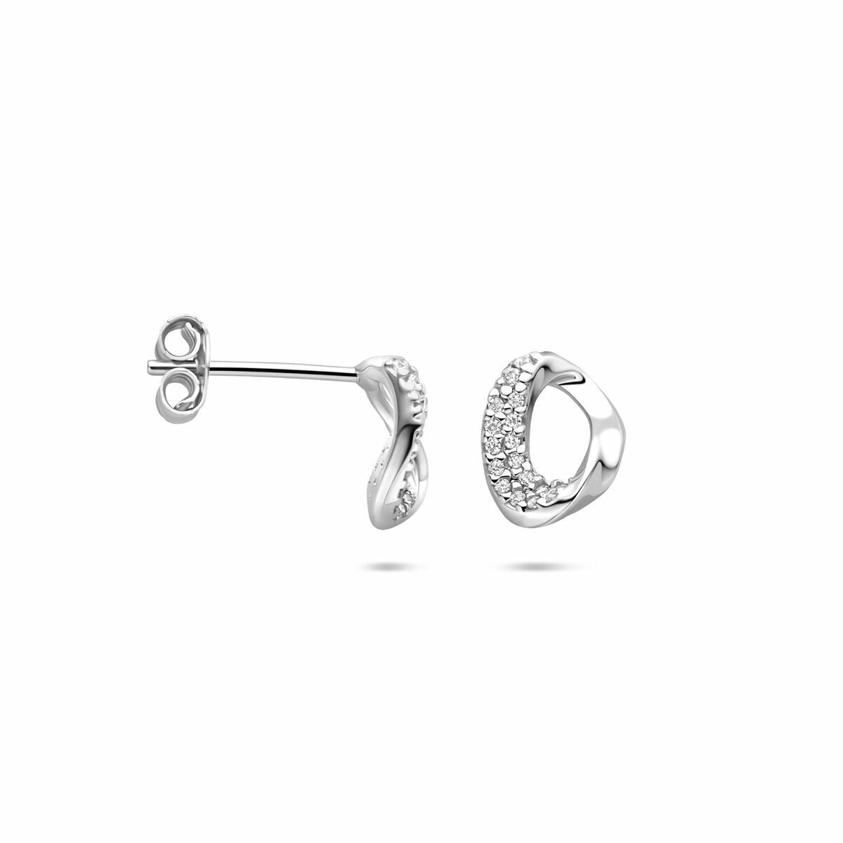 Puces d'oreilles en argent 925 rhodiées avec zircone