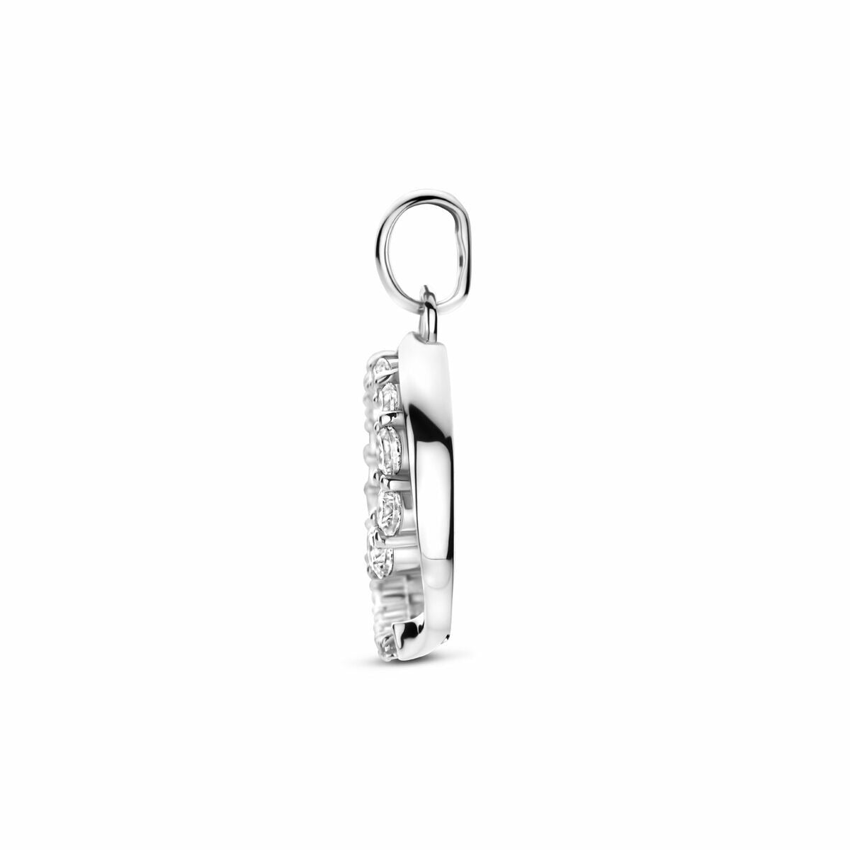 Pendentif en argent avec zircone en sertissage entourage 20 mm
