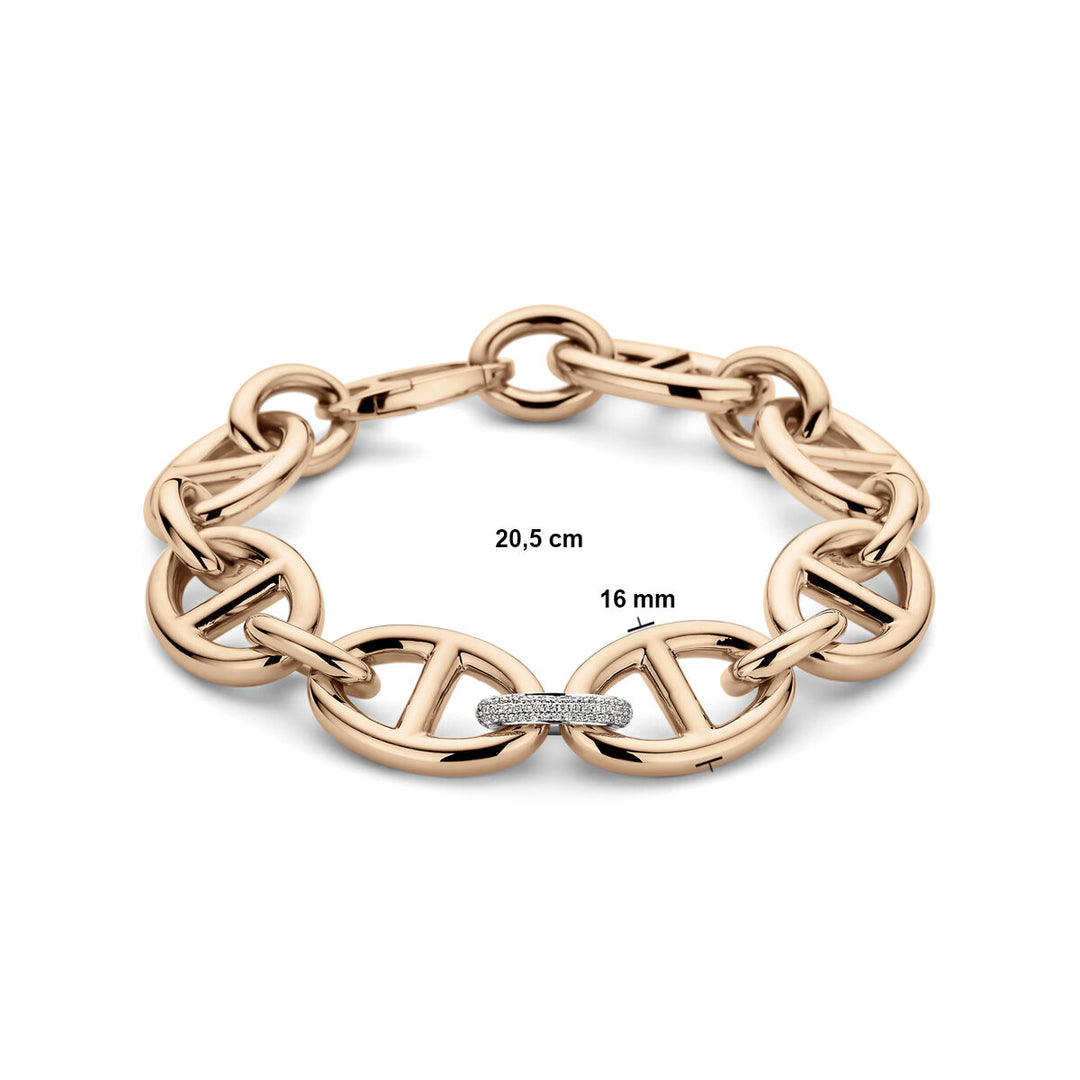 18k bicolor armband met diamant in rosé- en witgoud