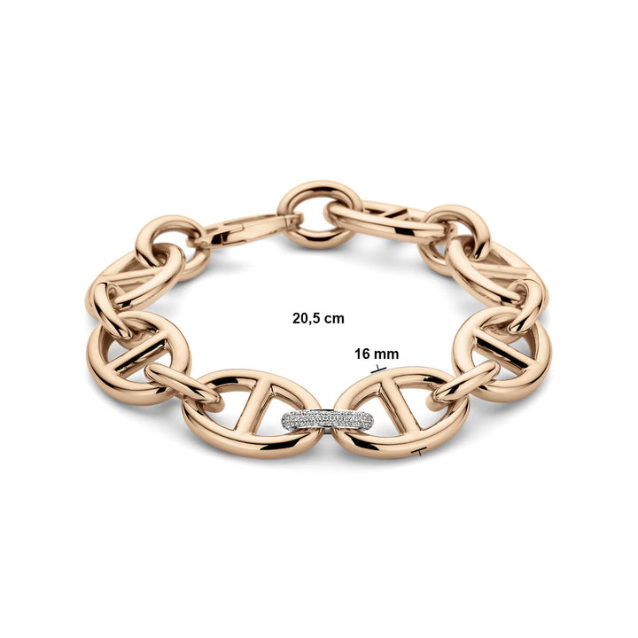 18k bicolor armband met diamant in rosé- en witgoud