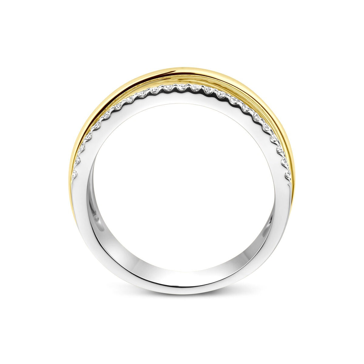 Bague en or 14k bicolore avec diamants
