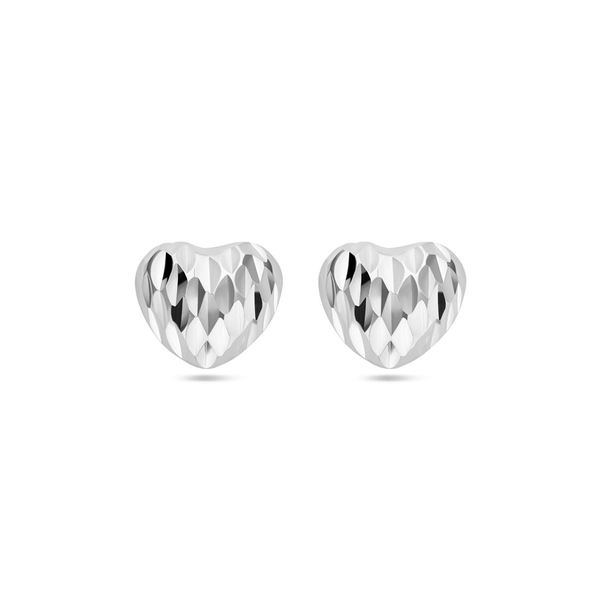 Puces d'oreilles en argent en forme de cœur – rhodié argent 925