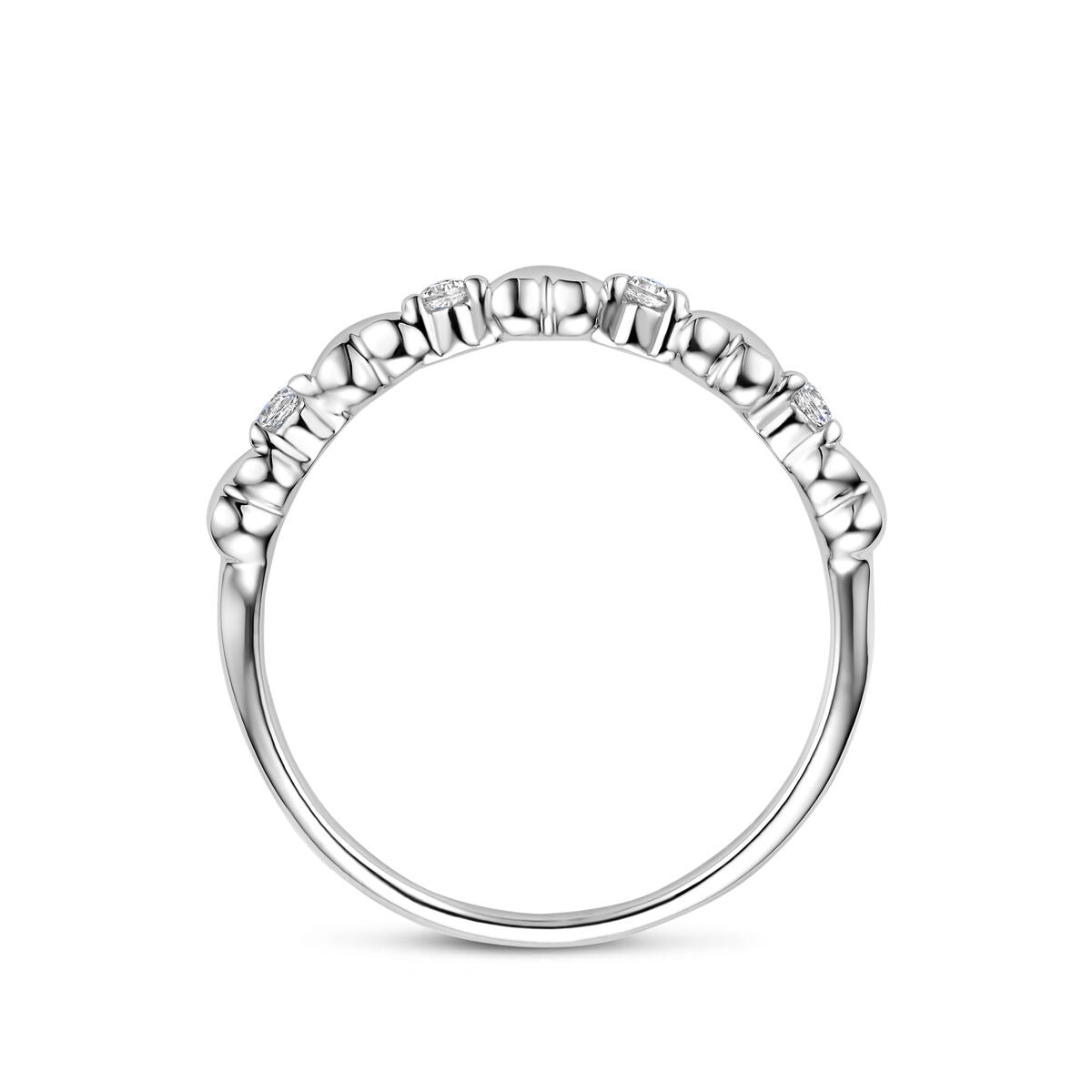bague cœurs zircone argent rhodié