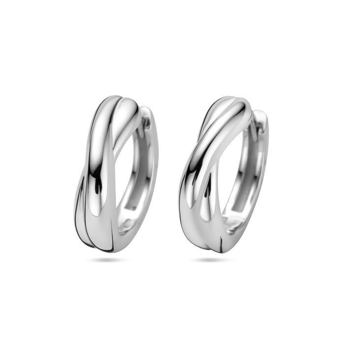 Gerhodineerd 925 zilveren klapoorringen – 13.5 mm