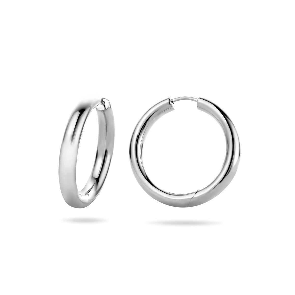 Boucles d'oreilles en argent pour femme – rhodié 925 argent 28x4 mm