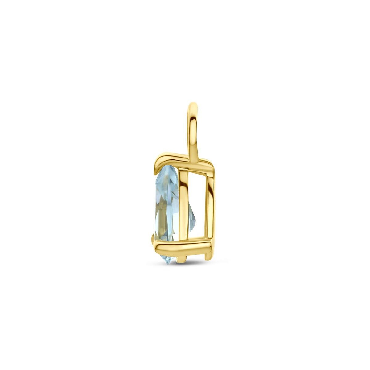 pendentif en or jaune 14k avec topaze bleue