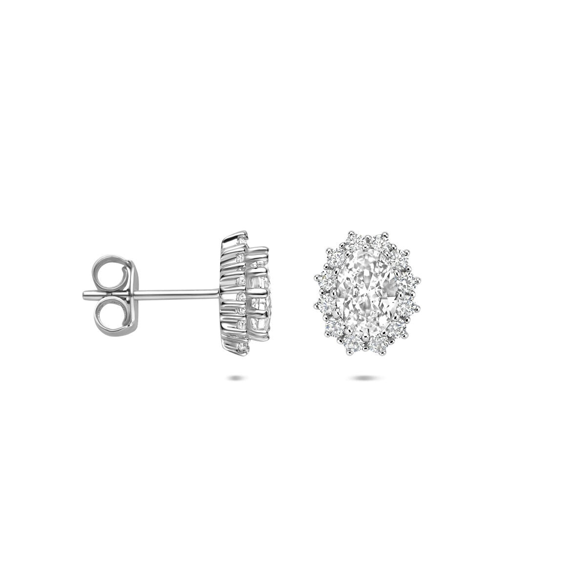 Puces d'oreilles en argent avec zircone – rhodié argent 925