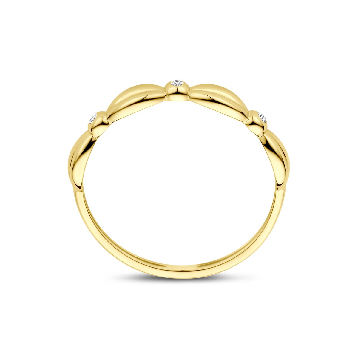 Bague pour femme en or jaune avec zircone – 14k or jaune
